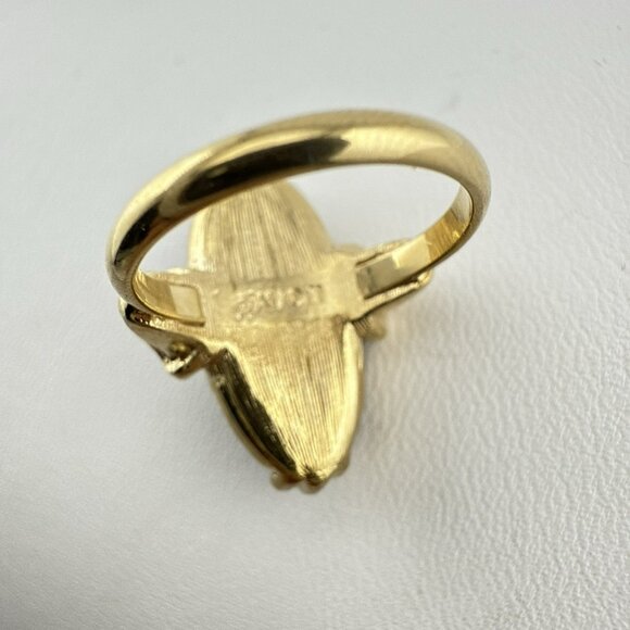 Vintage Avon Ring Black Onyx Victorian Collection 1983 Pinky Ring sz 4.75-5 - Picture 9 of 12